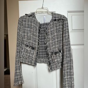 Multicolor blazer with fringe design